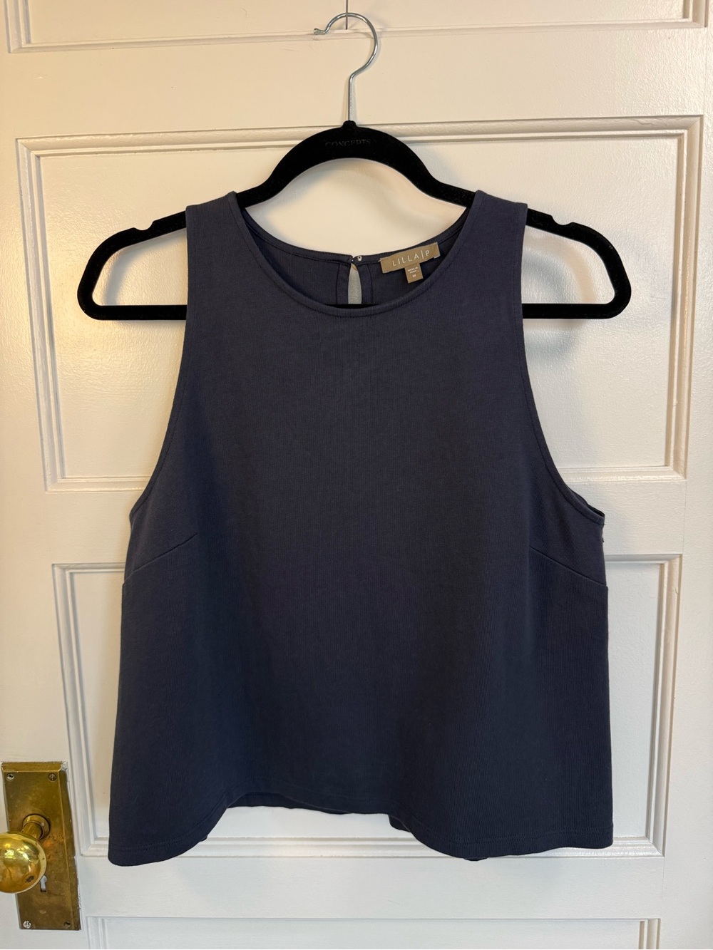 Lilla P Black Sleeveless High-Neck Tank